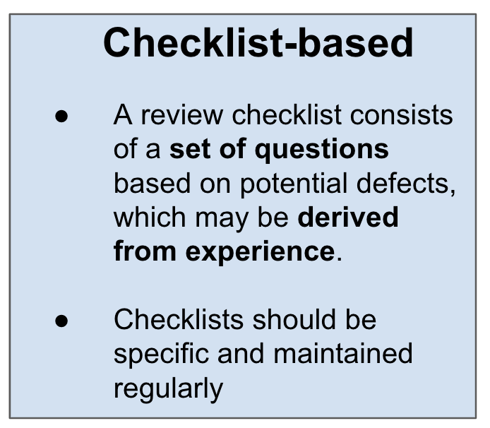 Checklist Based